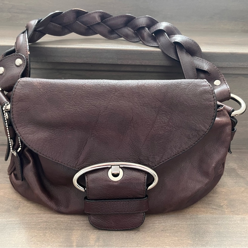 Danier Dark Brown-grey Leather Shoulder Bag good used condition